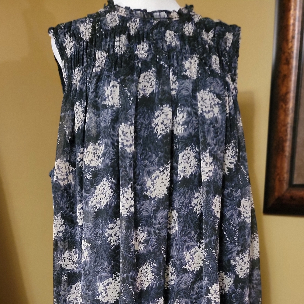 Joie Black and Cream Patterned Blouse